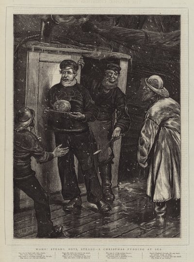 Woho! Rustig aan, jongens, rustig aan, een kerstpudding op zee door Joseph Nash